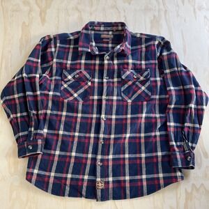 Lincoln Outfitters Shirt Mens 3XL Plaid Flannel Long Sleeve Button Up Workwear